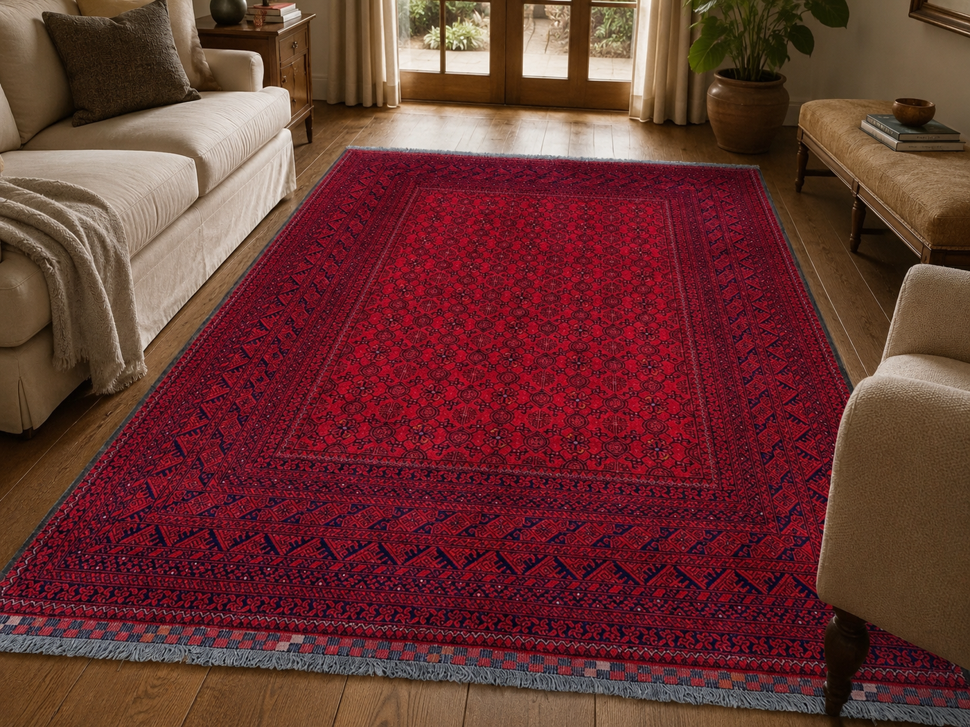 9'7" x 6'6" Handmade Persian Wool Rug room styling example