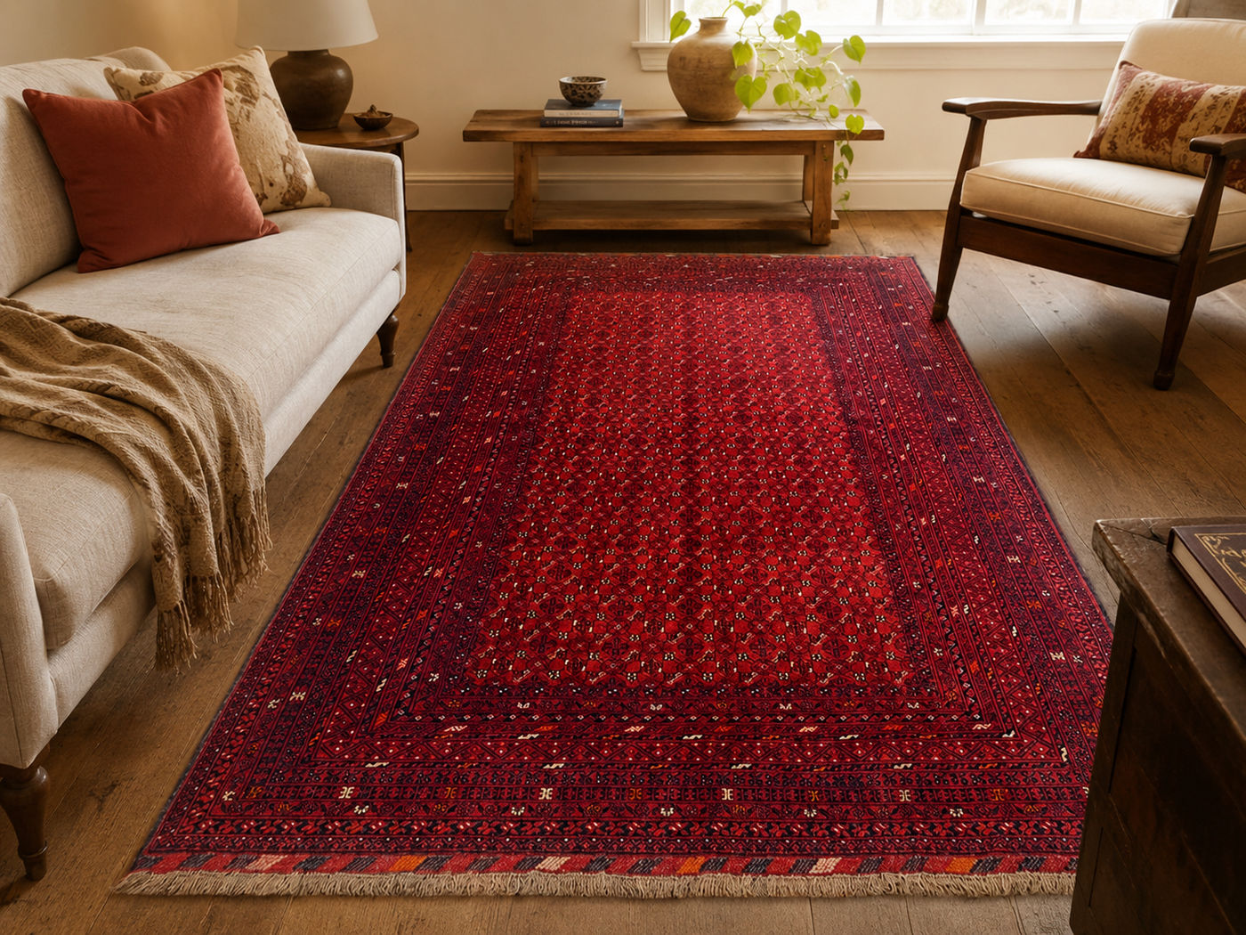 9'8" x 6'8" Handmade Persian Wool Rug room styling example
