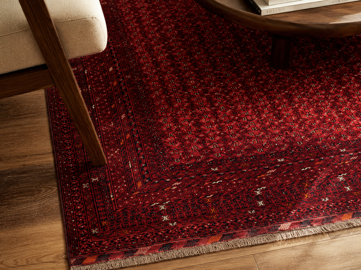 9'8" x 6'8" Handmade Persian Wool Rug wool texture and pattern detail
