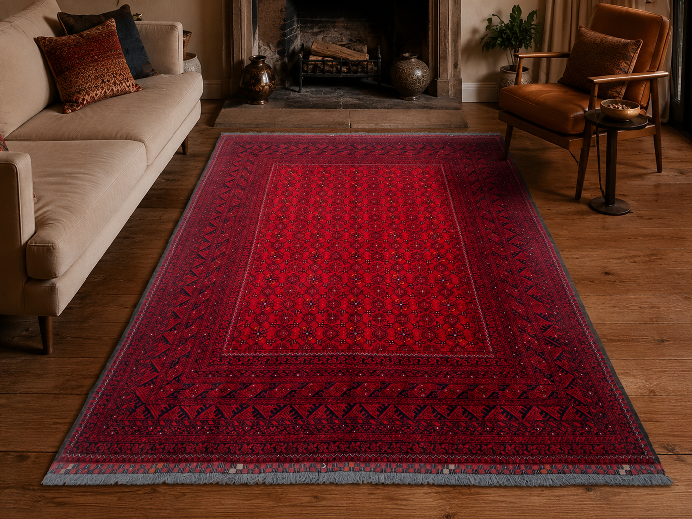 9'4" x 6'5" Handmade Persian Wool Rug room styling example
