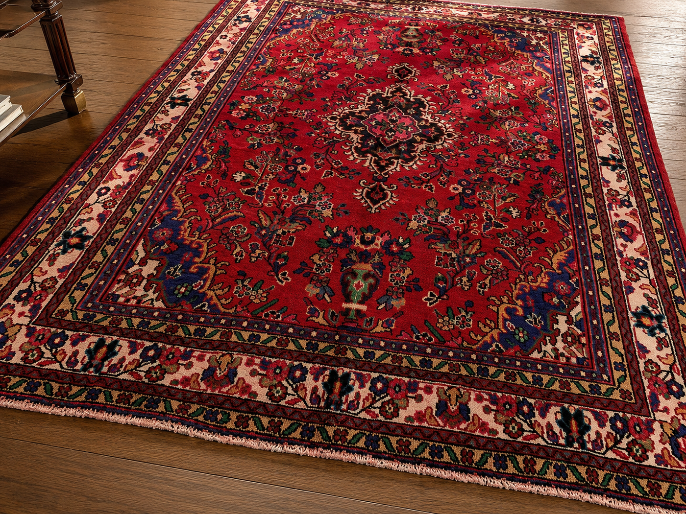 9'9" x 6'8" Handmade Persian Wool Rug wool texture and pattern detail
