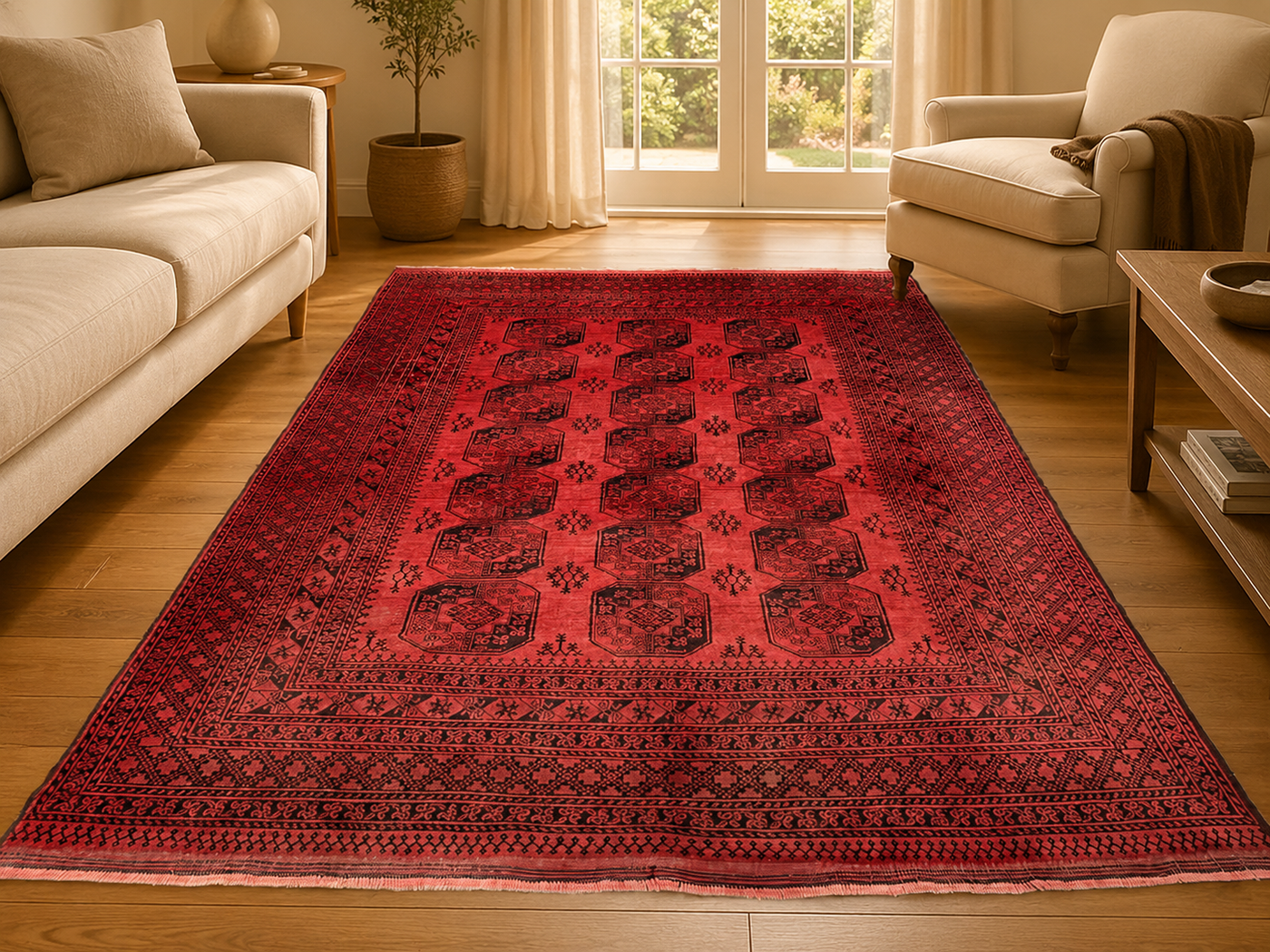 9'10" x 7'1" Handmade Persian Wool Rug room styling example