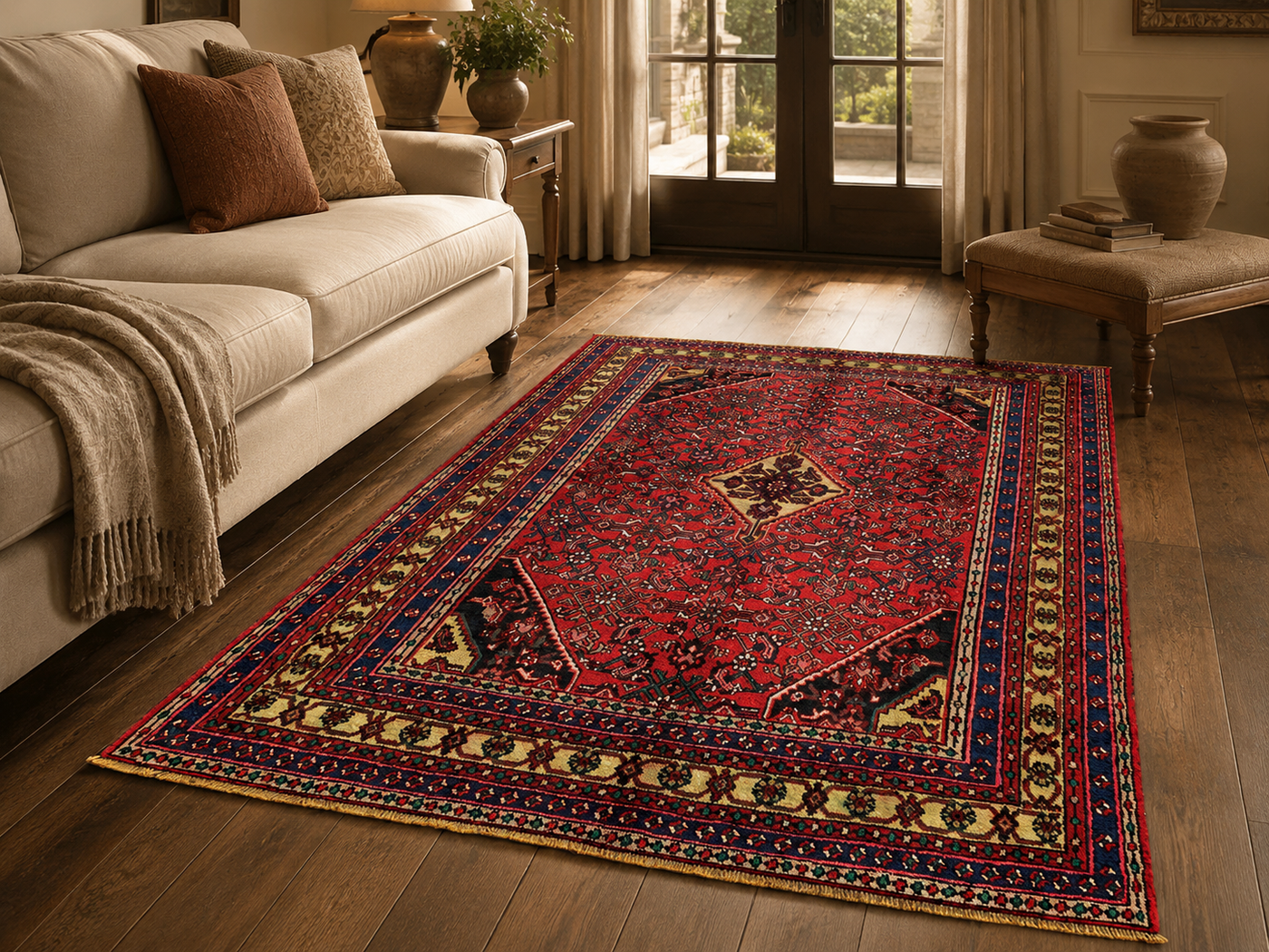 10'2" x 6'11" Handmade Persian Wool Rug room styling example