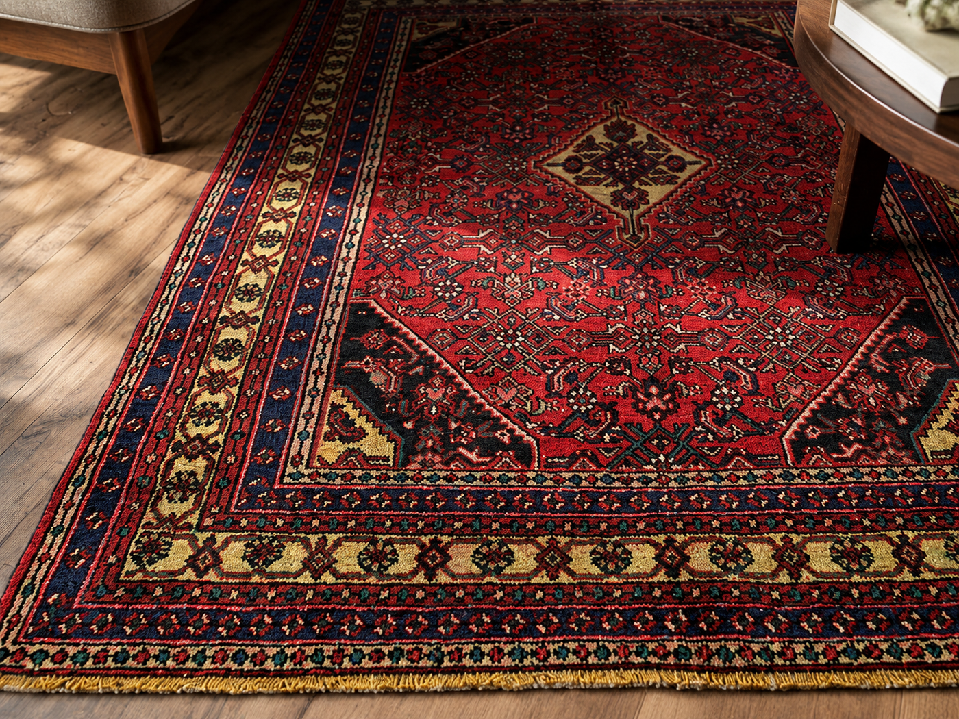 10'2" x 6'11" Handmade Persian Wool Rug wool texture and pattern detail