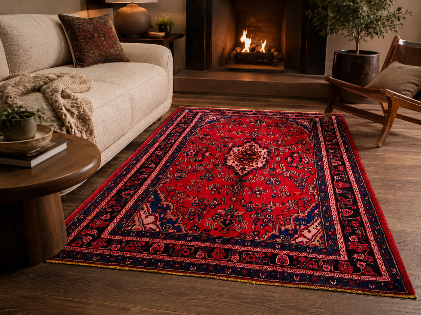 10'8" x 6'11" Handmade Persian Wool Rug room styling example