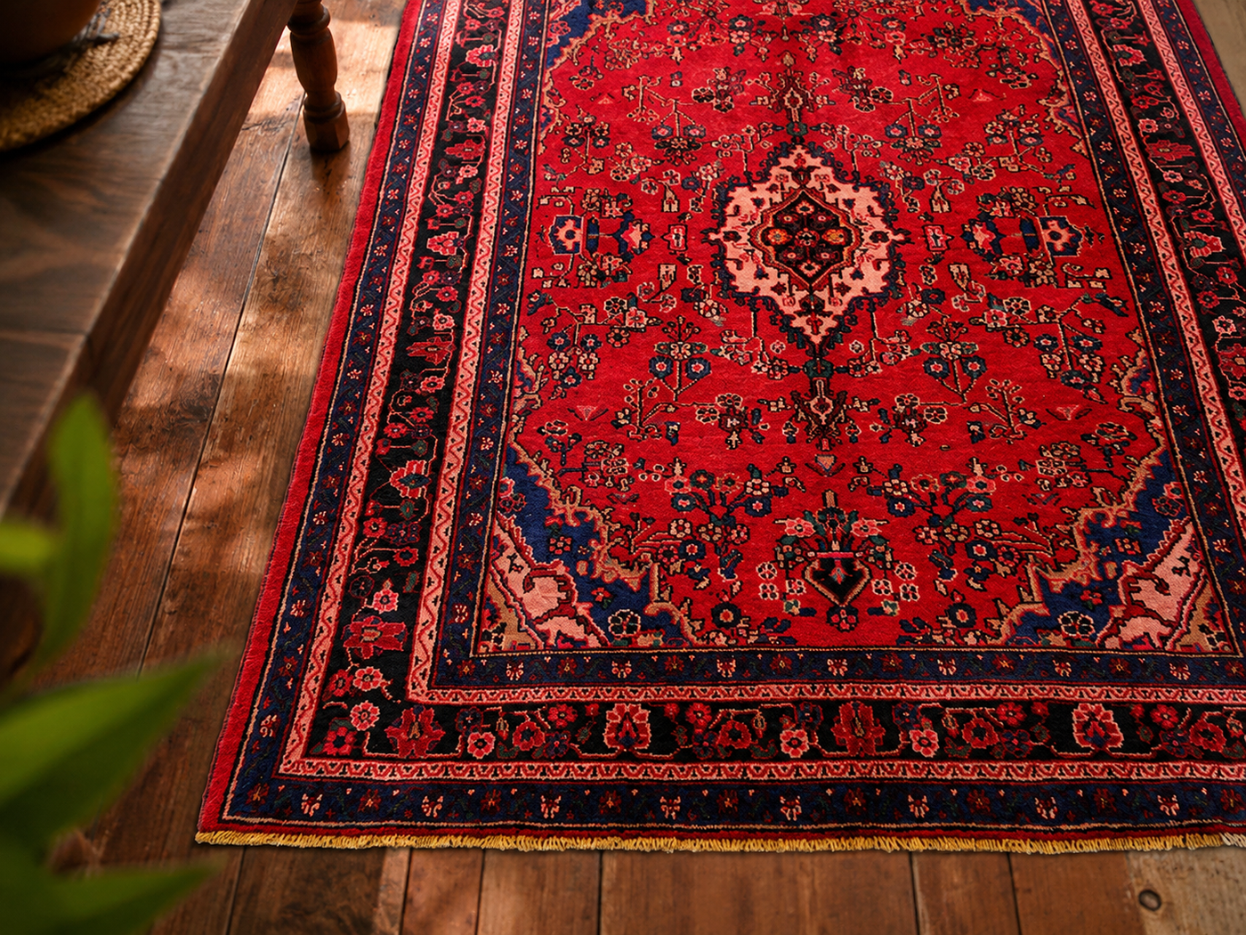 10'8" x 6'11" Handmade Persian Wool Rug wool texture and pattern detail