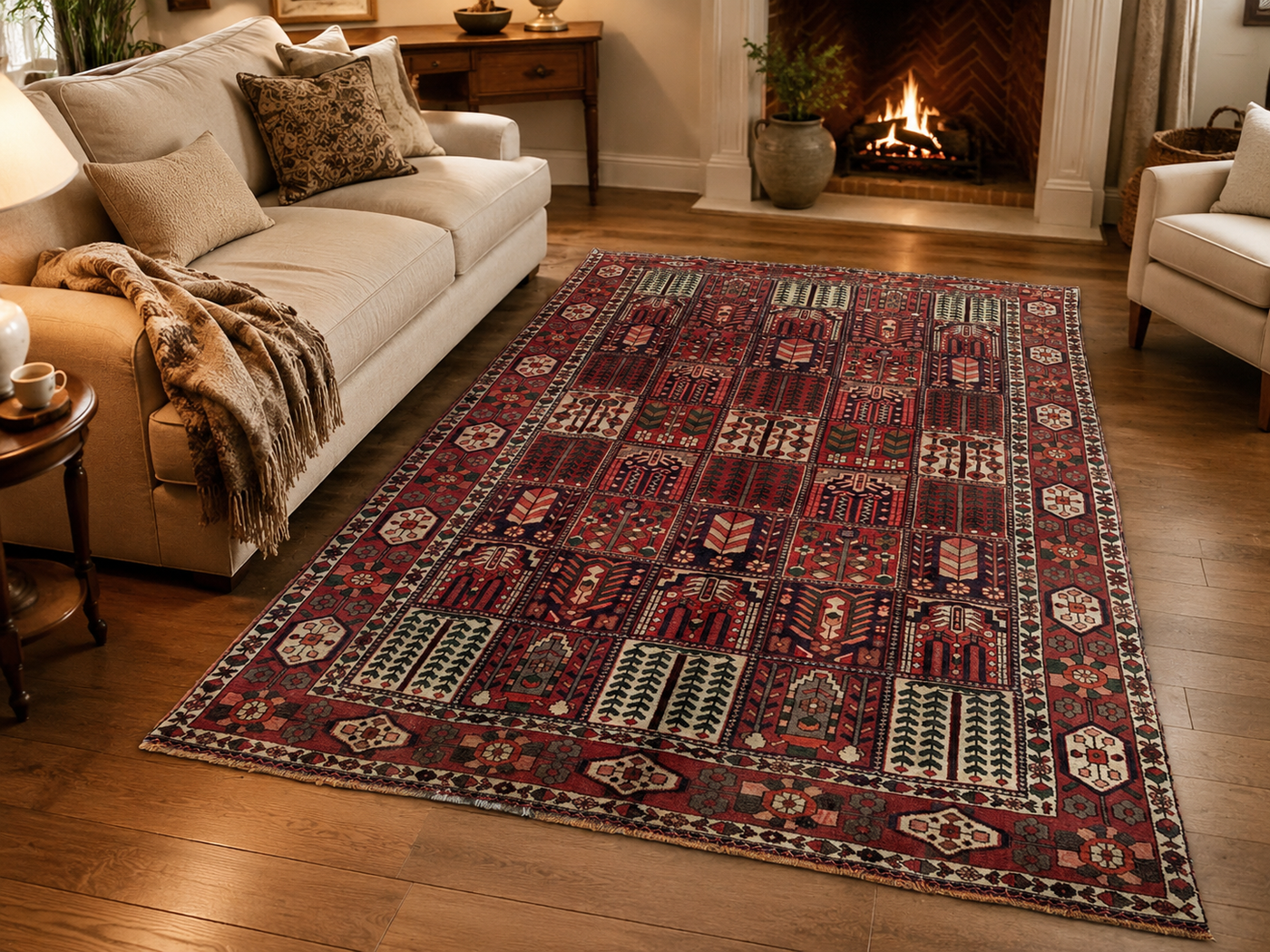 10'5" x 6'8" Handmade Persian Wool Rug room styling example