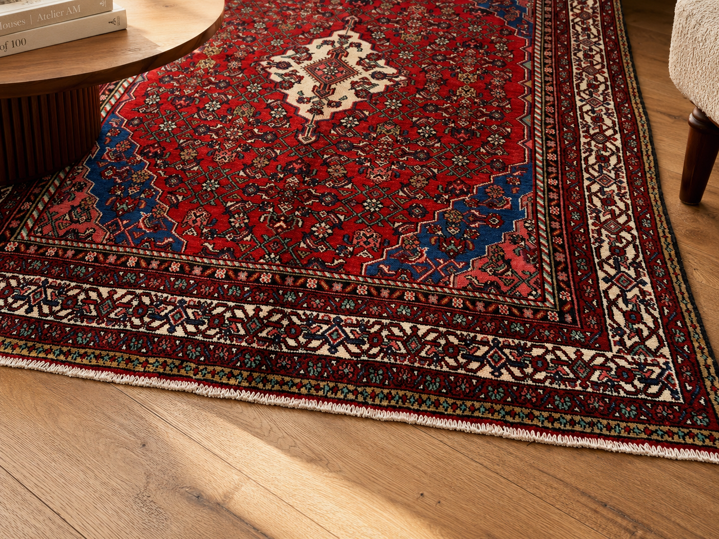 10'0" x 6'11" Handmade Persian Wool Rug wool texture and pattern detail