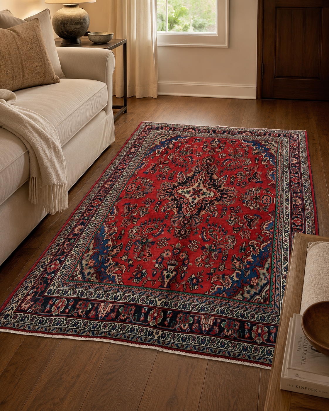 10'3" x 7'2" Handmade Persian Wool Rug room styling example