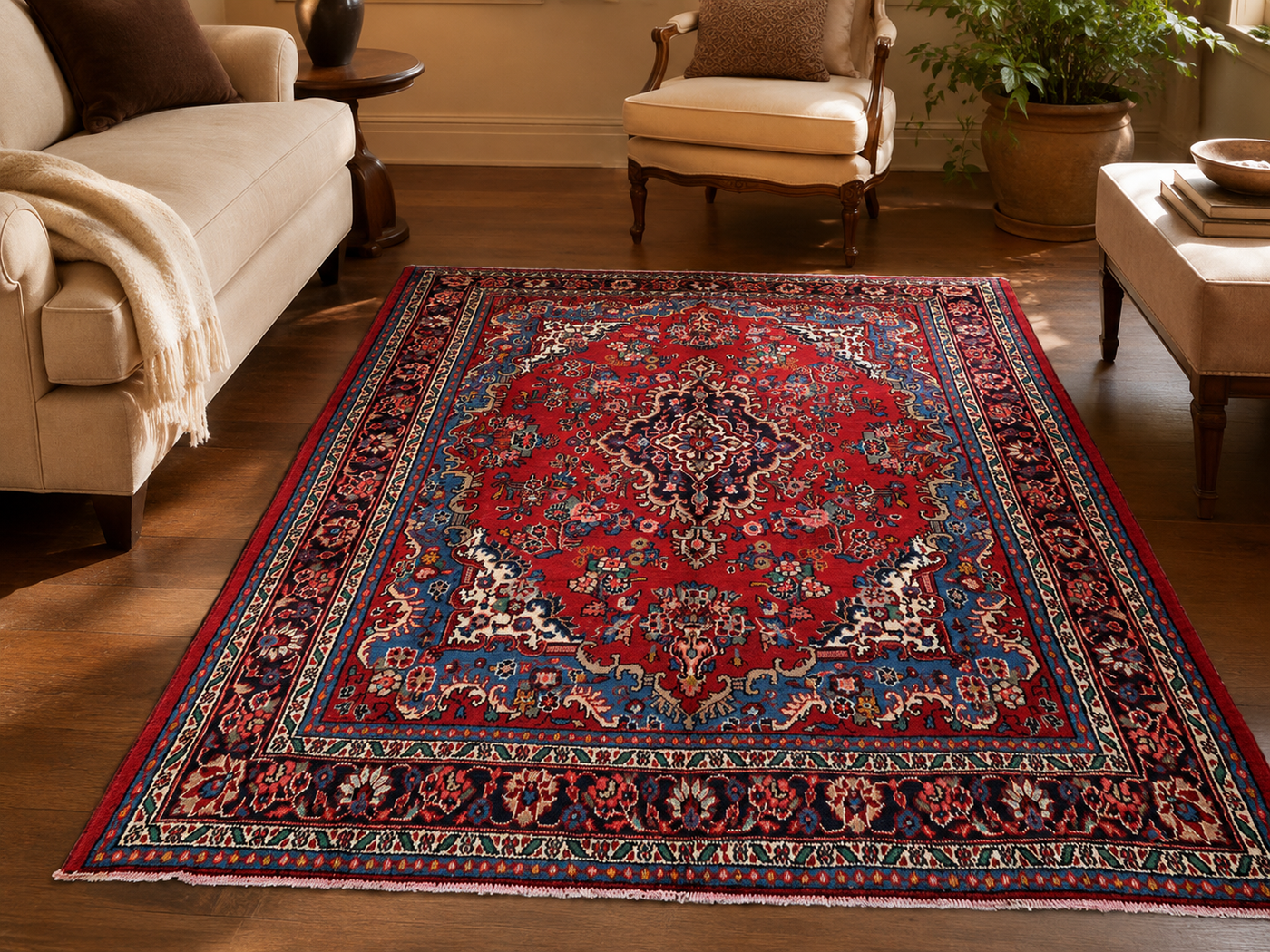 9'9" x 7'0" Handmade Persian Wool Rug room styling example