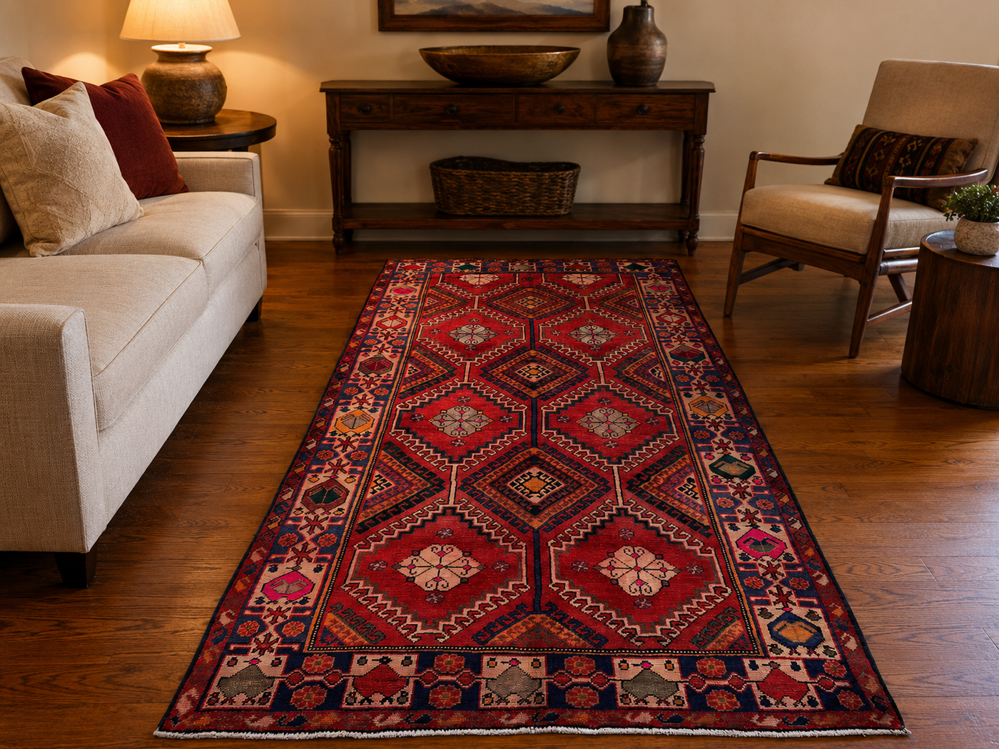 9'11" x 5'6" Handmade Persian Wool Rug room styling example