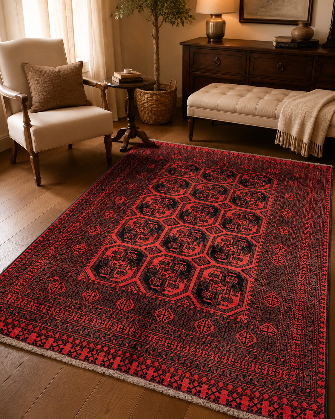 9'5" x 6'7" Handmade Persian Wool Rug room styling example