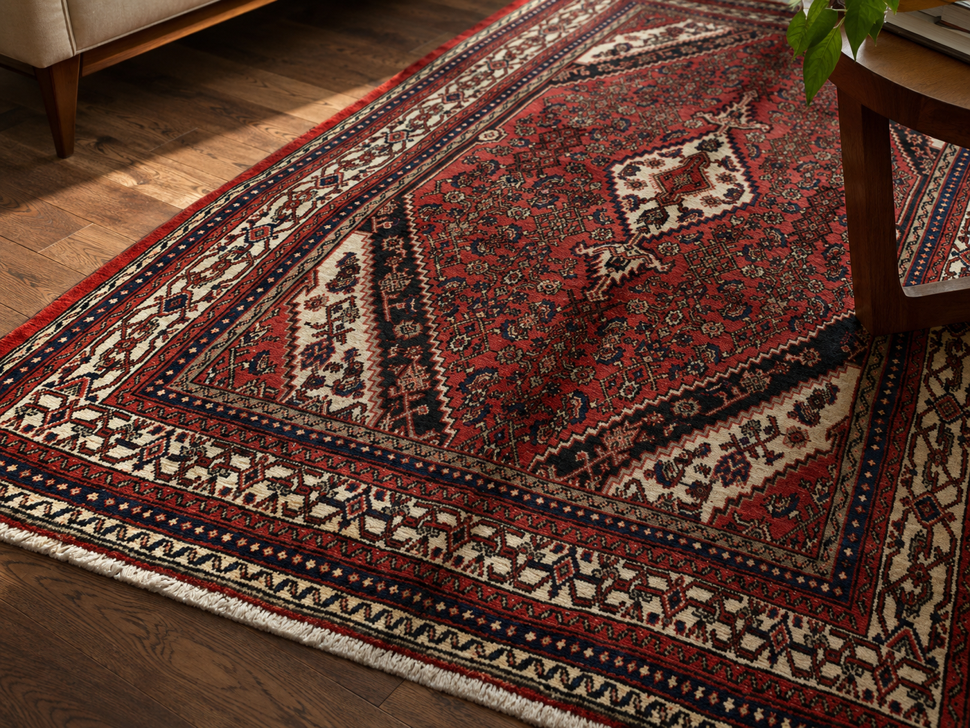 10'4" x 6'11" Handmade Persian Wool Rug wool texture and pattern detail