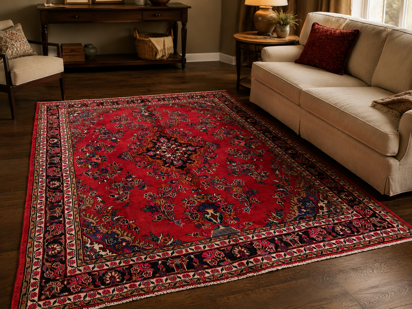 10'4" x 6'11" Handmade Persian Wool Rug room styling example