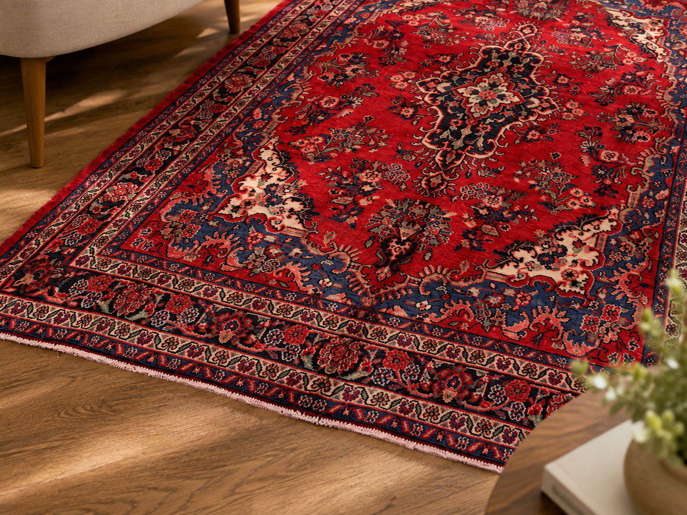 9'11" x 7'0" Handmade Persian Wool Rug wool texture and pattern detail