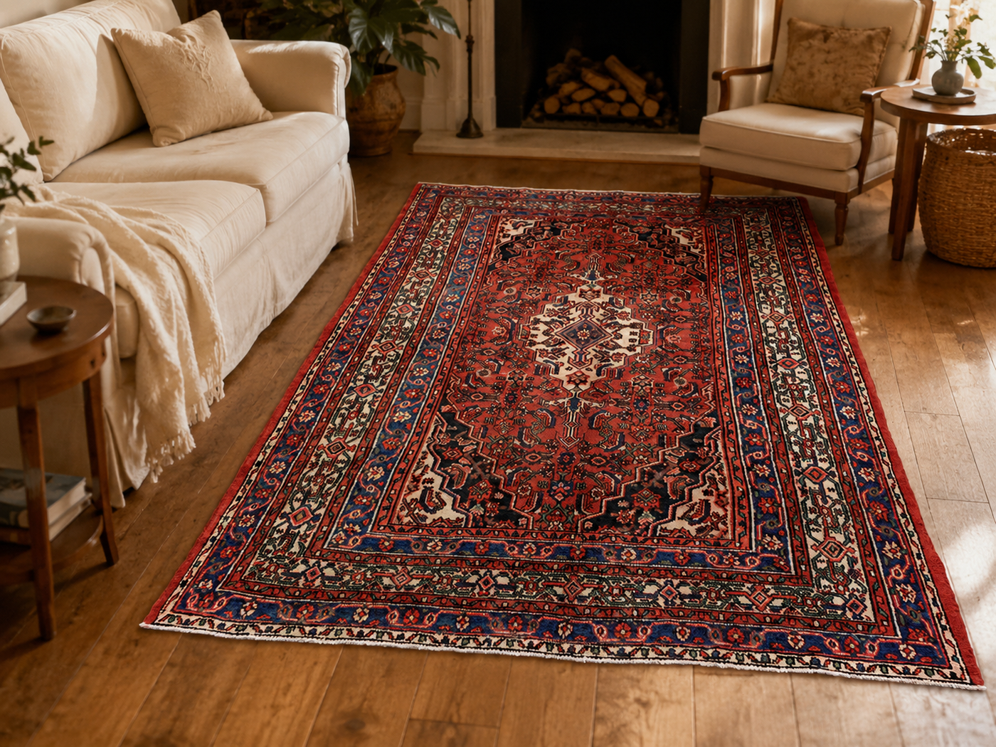 9'10" x 6'11" Handmade Persian Wool Rug room styling example