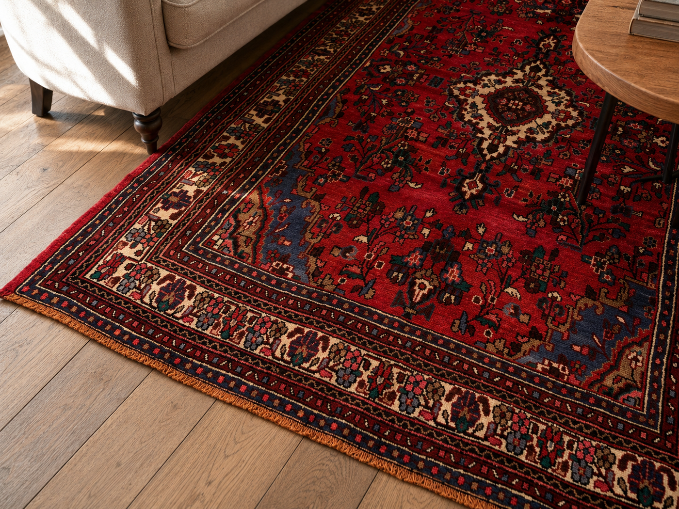 10'2" x 7'3" Handmade Persian Wool Rug wool texture and pattern detail