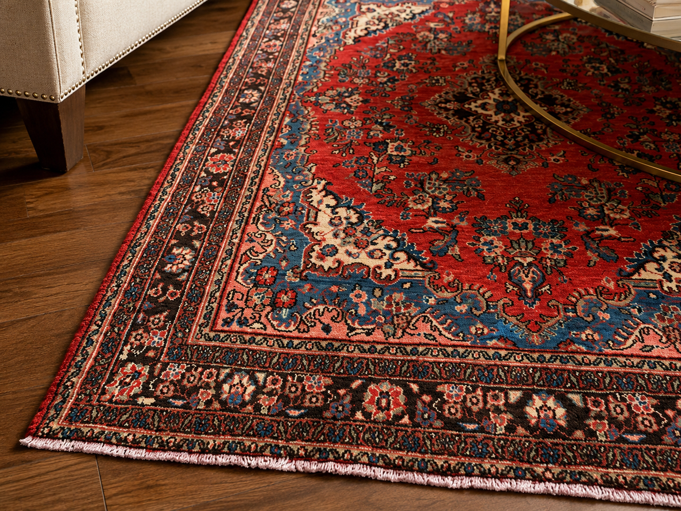 10'3" x 7'0" Handmade Persian Wool Rug wool texture and pattern detail