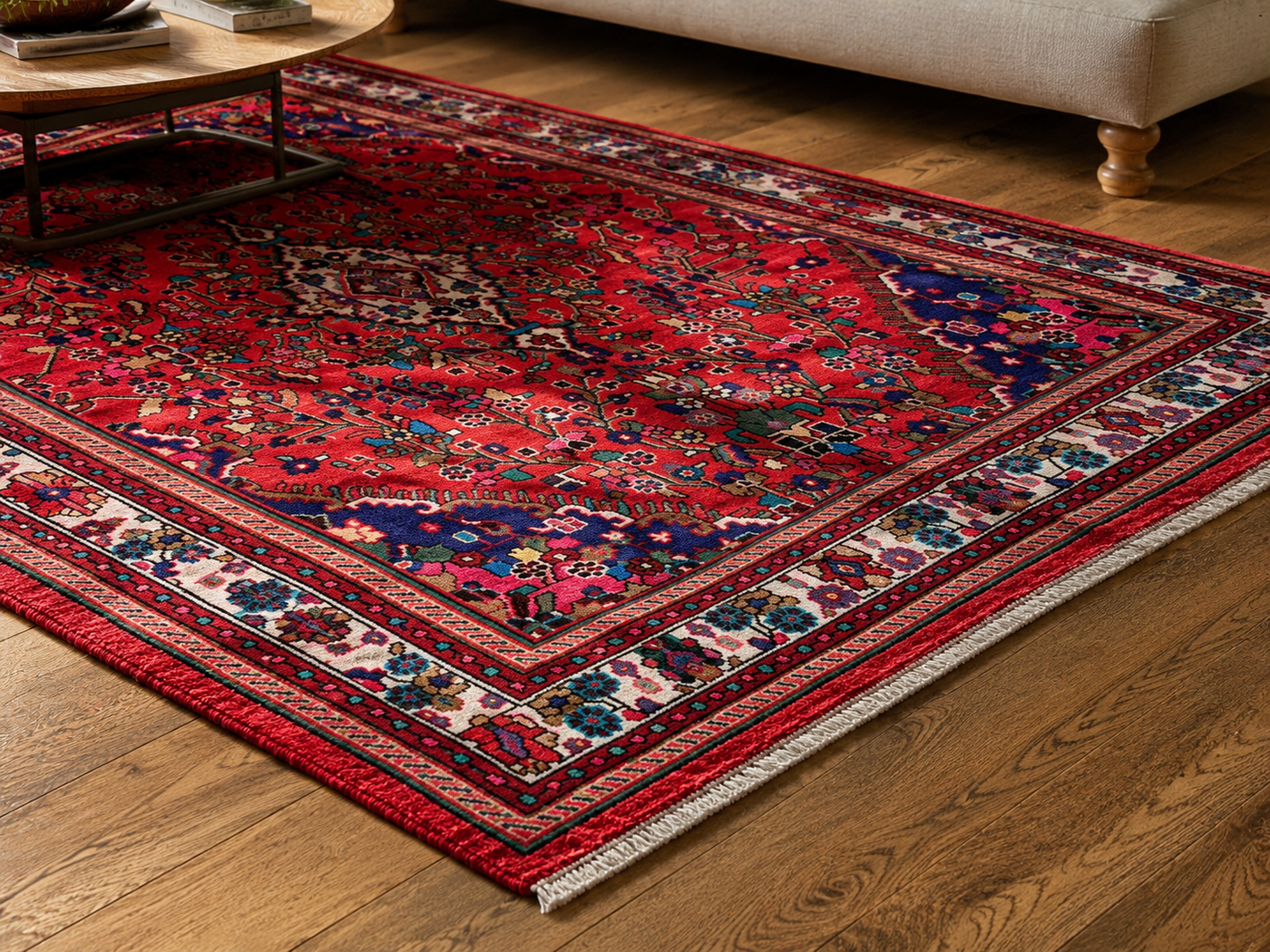 9'7" x 6'9" Handmade Persian Wool Rug wool texture and pattern detail