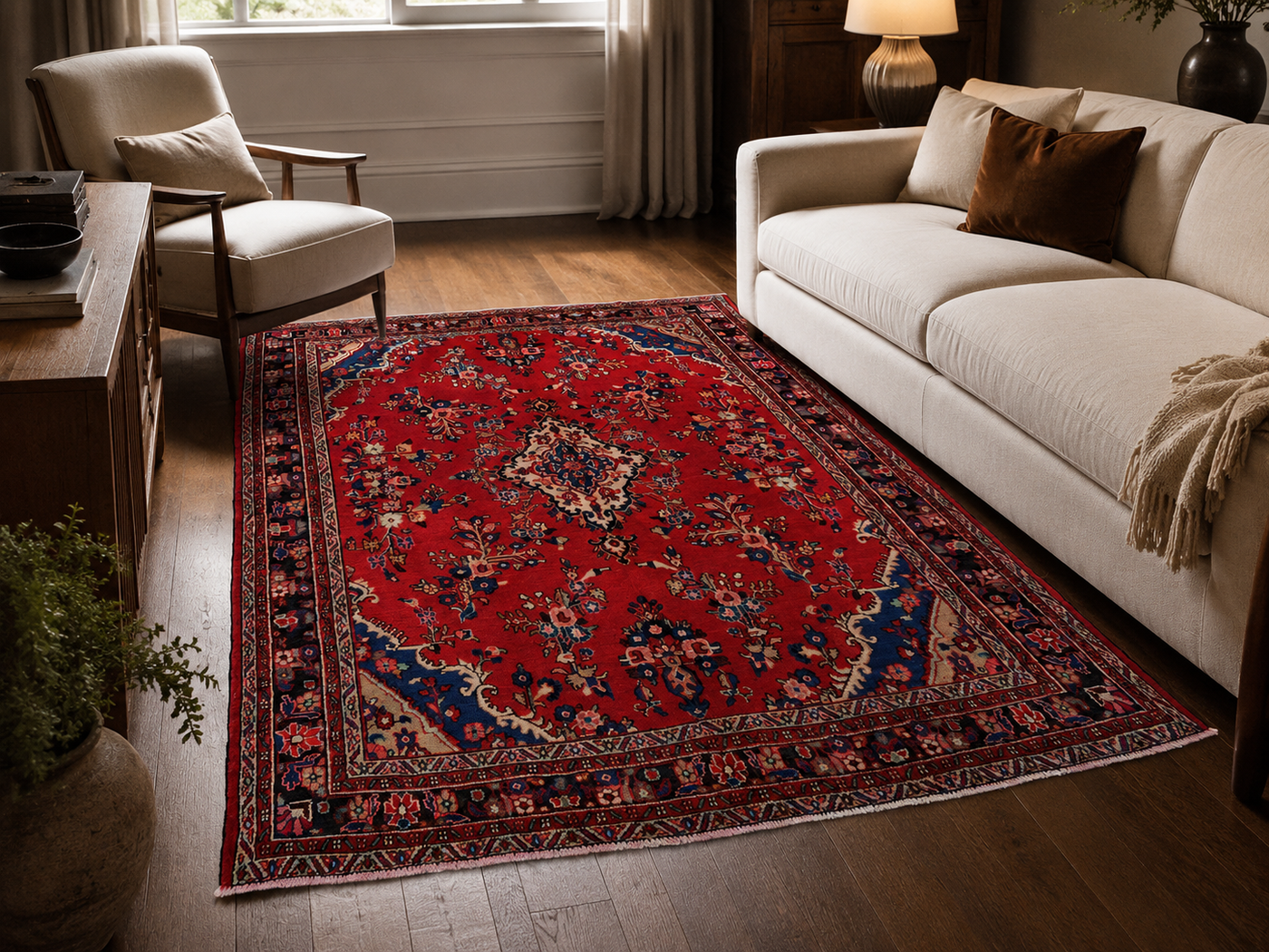 9'11" x 7'1" Handmade Persian Wool Rug room styling example