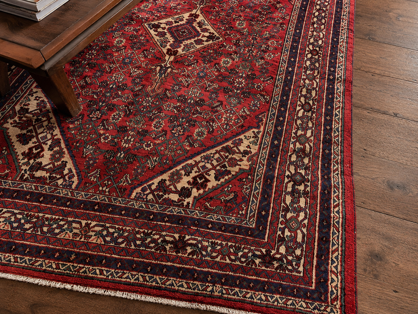 9'10" x 6'10" Handmade Persian Wool Rug wool texture and pattern detail