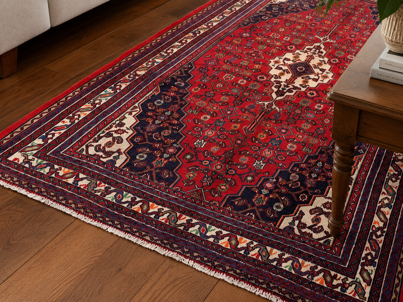 10'1" x 6'11" Handmade Persian Wool Rug wool texture and pattern detail