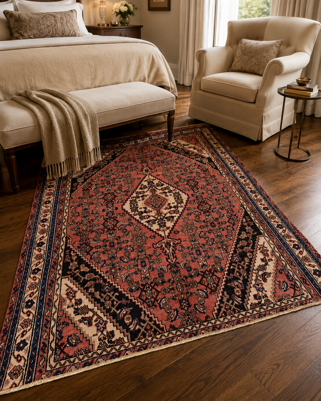 9'5" x 6'8" Handmade Persian Wool Rug room styling example
