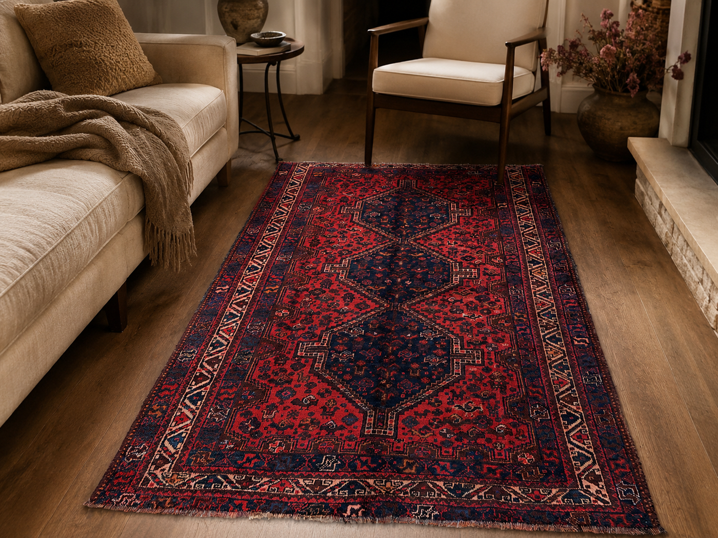 9'7" x 6'5" Handmade Persian Wool Rug room styling example