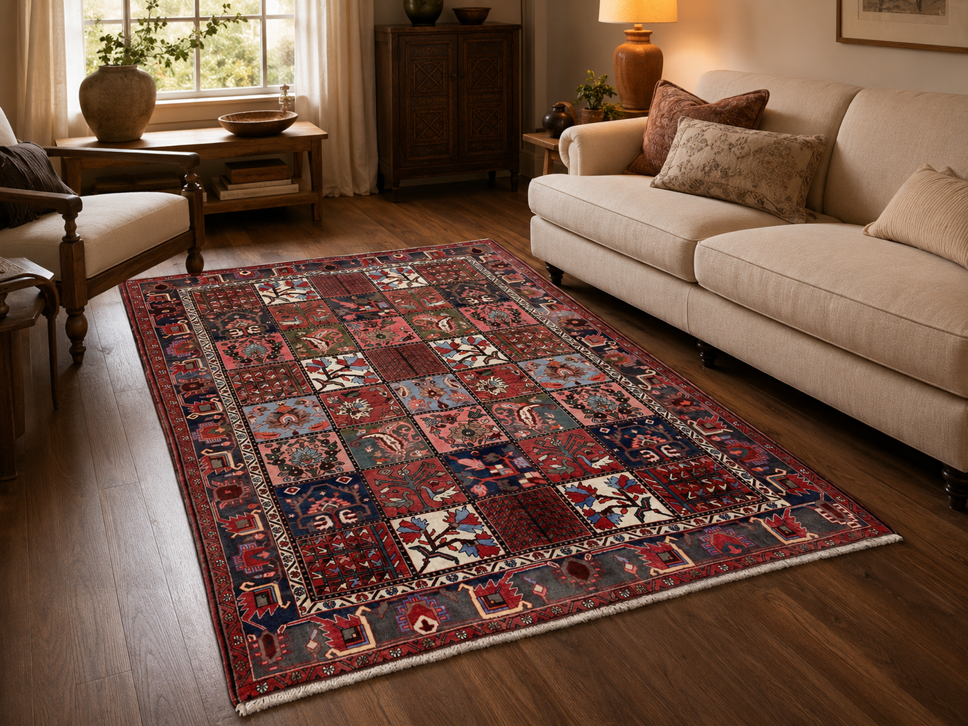 10'1" x 7'0" Handmade Persian Wool Rug room styling example