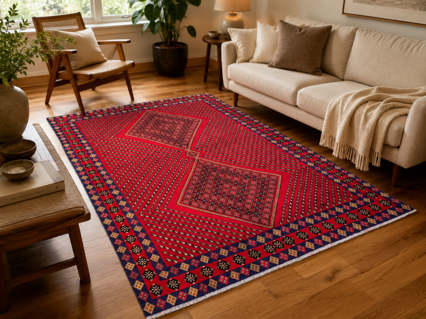9'8" x 6'4" Handmade Persian Wool Rug room styling example