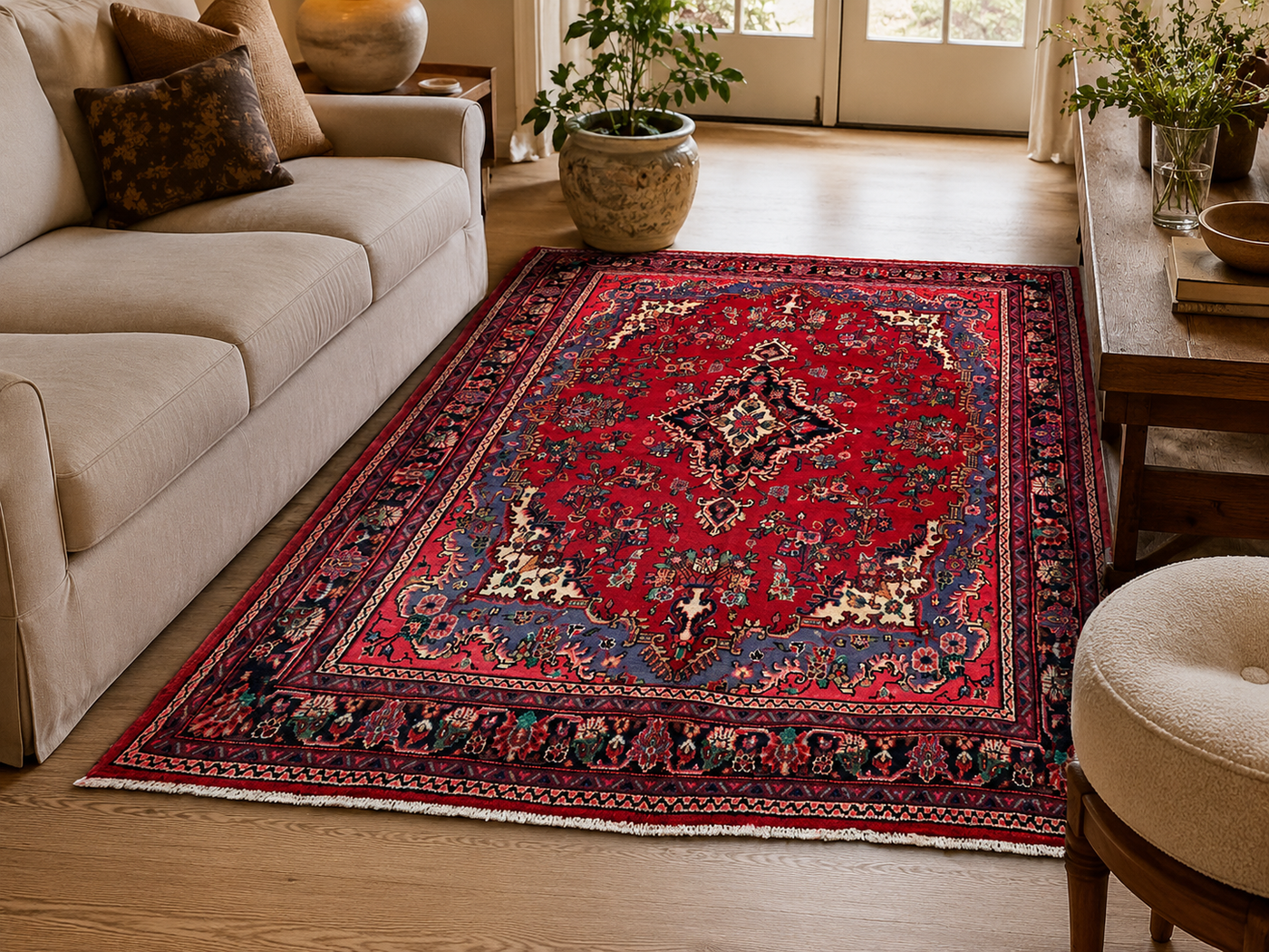 10'2" x 7'0" Handmade Persian Wool Rug room styling example