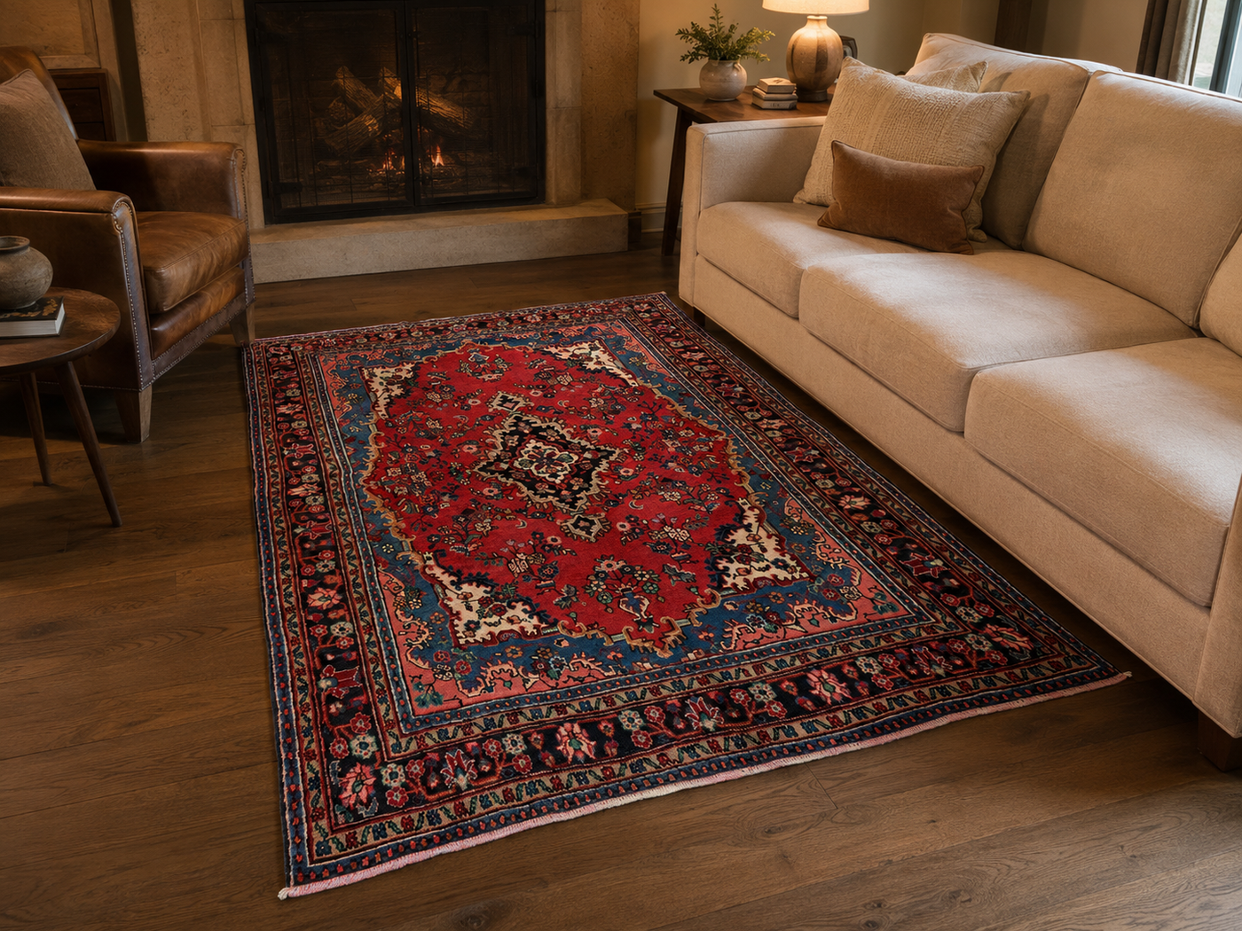 9'11" x 7'0" Handmade Persian Wool Rug room styling example