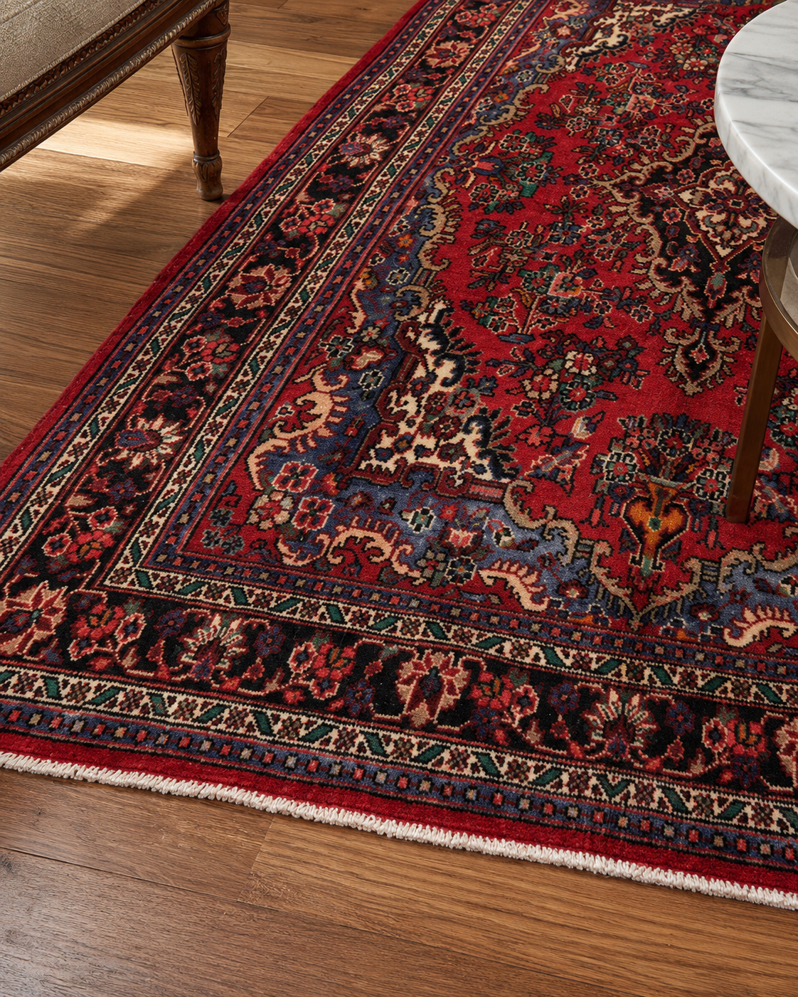 10'2" x 7'0" Handmade Persian Wool Rug wool texture and pattern detail