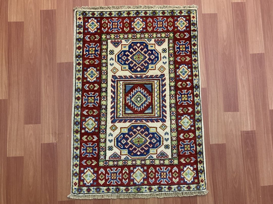 2'x3' Hand-Knotted Chobi Red/Multi Area Rug – KB Rugs