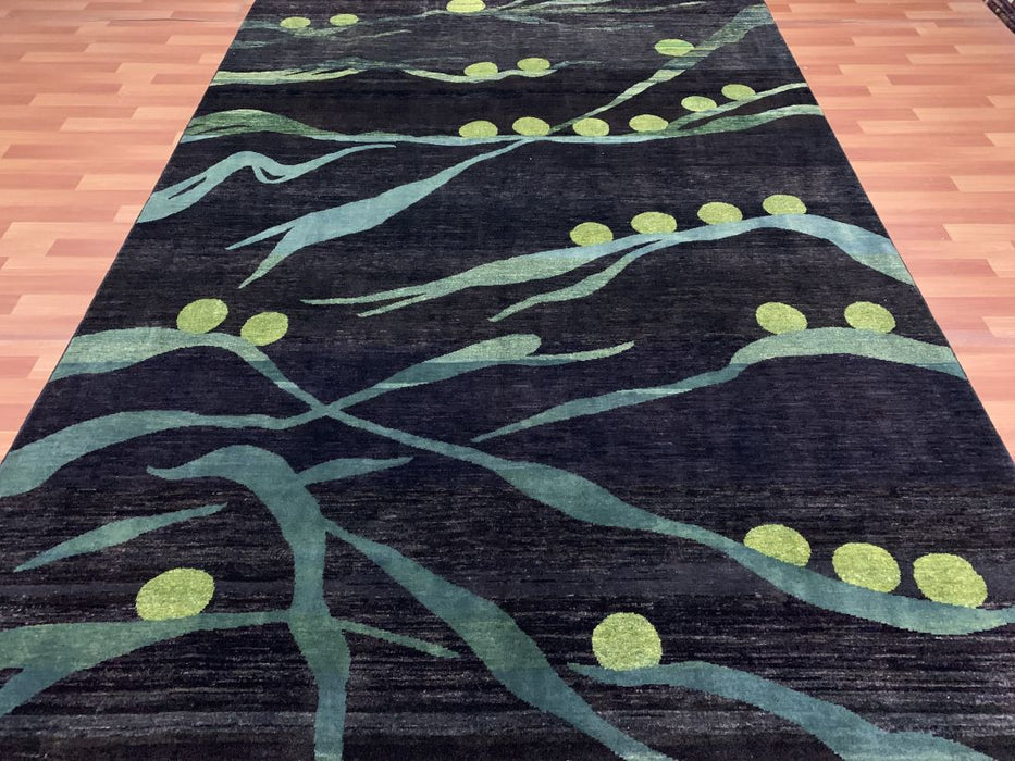 7'x10' Hand-Knotted Modern Chobi Green/Blue Area Rug – KB Rugs