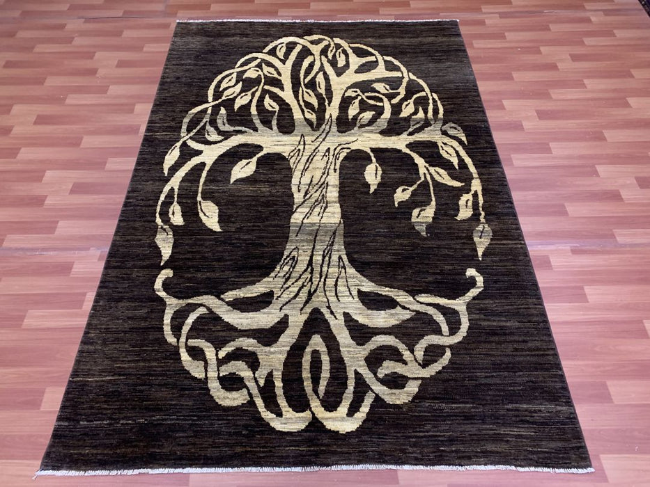 6'x9' Hand-Knotted Chobi Brown/Beige Area Rug – KB Rugs