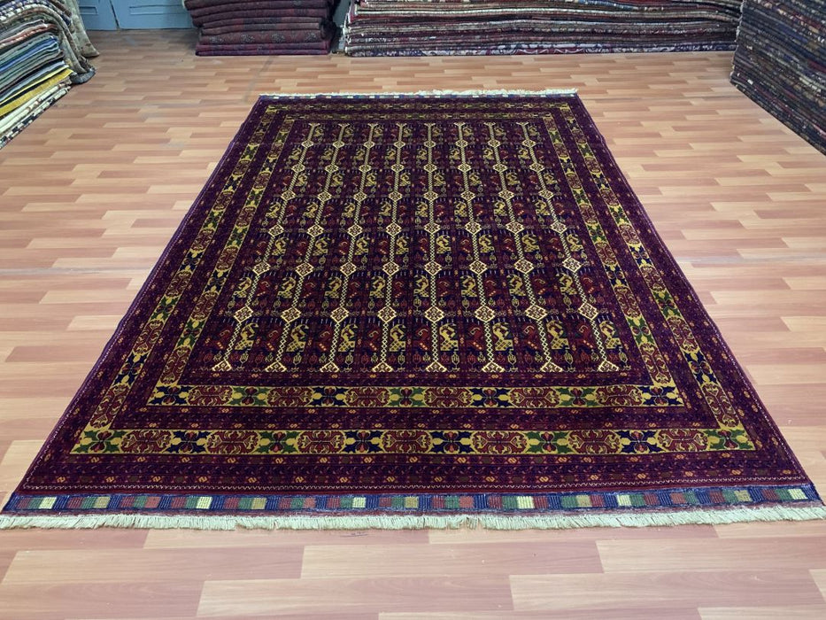 7'x10' Hand-Knotted Tribal Bukhara Red/Multi Area Rug – KB Rugs
