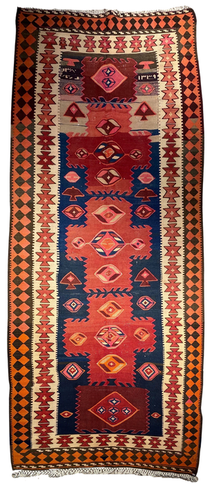 4.4X10.11 Kilim Hand Knotted 100% Wool Area rug
