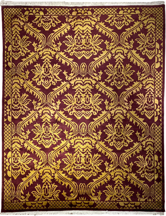 9'x12' Hand-Knotted Persian Golden/Burgundy  Area Rug – KB Rugs